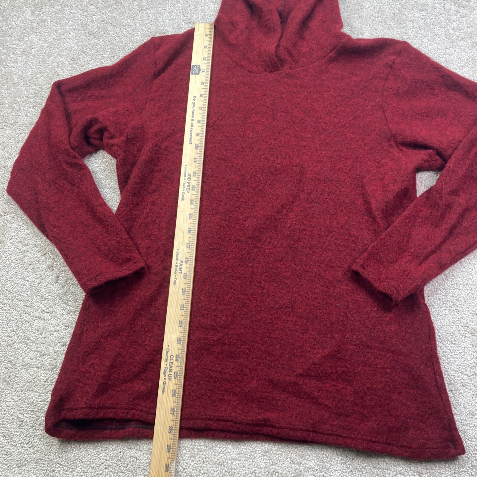 Appalachian Gear Company Women Xl Hoodie Red 100% Alpaca Wool All-Paca Pullover — image 5 of 6